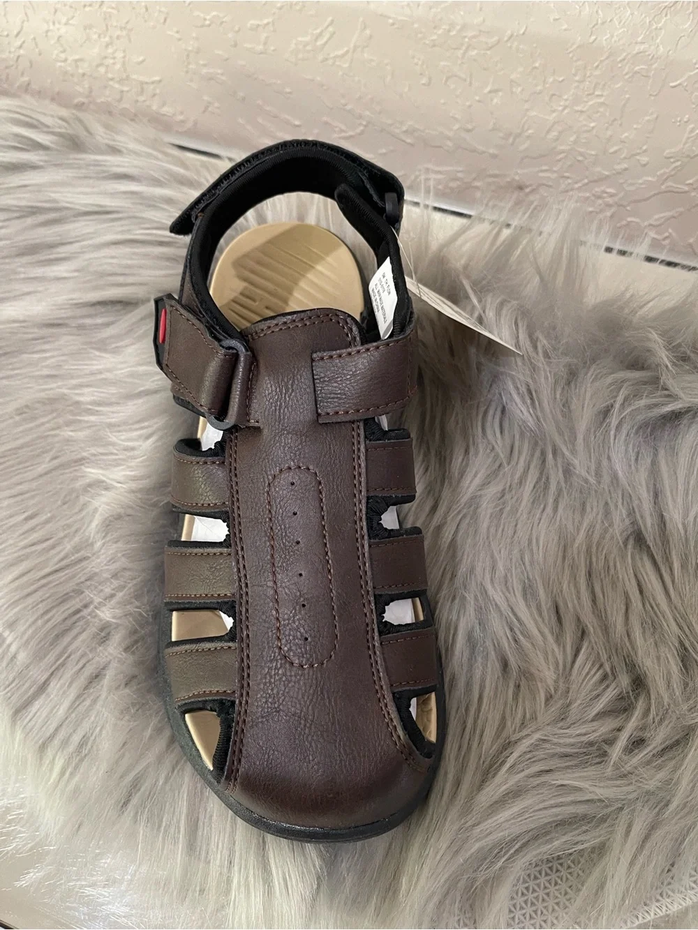 Men's Brown Fisherman Sandals with Adjustable Strap